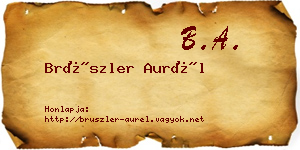 Brüszler Aurél névjegykártya
